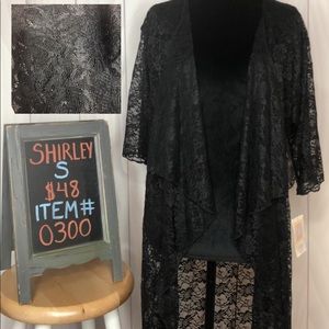 Black Lace Floral Kimono